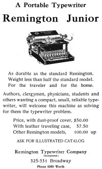 Remington Junior ad, 1915